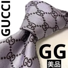 GUCCI ブルメタGGパターン シルバー シルクネクタイ - メルカリ