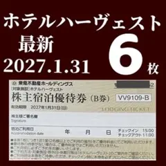 東急不動産株主様　ご宿泊優待券　6枚　東急ハーヴェストクラブ◉ホテルハーベストuのサムネイル