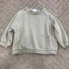 ZARA ライトグリーン ポケット付き トレーナー 3-4歳