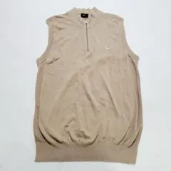 Nike ベージュ ハーフジップ ベスト 大きいサイズ　XＬ背中メッシュ