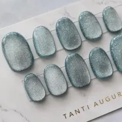 【即購入可】023 グリーンマグネットネイルチップ現品