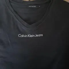 Calvin Klein Jeans 黒 長袖 Vネック シャツ