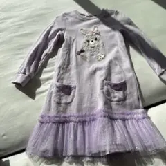 メゾピアノ長袖ワンピース（フード付）140