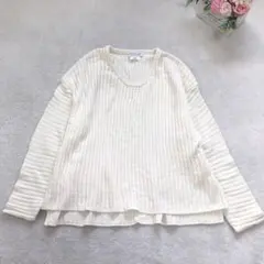 チャオパニックティピー 長袖ニット レディーストップス シンプル カジュアル 白