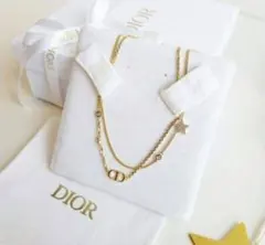 Dior ディオール ゴールド ネックレス 二連チェーン DIOR