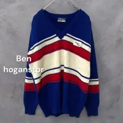 Benhoganstor ベンホーガンストア　ボーダーvネックセーター　古着
