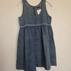 デニムノースリーブワンピース M　ソフトデニムチュニック　[新品]
