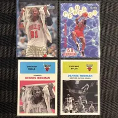 NBA 카드 데니스 로드만 Fleer 레귤러, 병렬 4장 세트