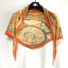 HERMES エルメス プリーツカレ スカーフ 蛇腹 シルク 回転木馬柄 HERMES エルメス プリーツカレ スカーフ 蛇腹 シルク 回転木馬柄