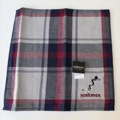 NEWYORKER タオルハンカチ チェック柄 刺繍入りのサムネイル