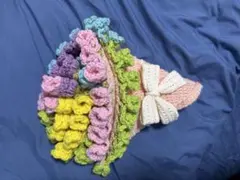 カラフルかぎ針編み花束ブランケット