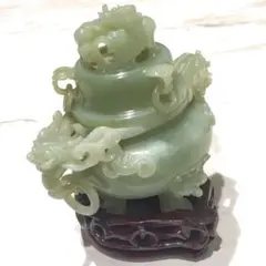 白菜 彫刻 オブジェ 天然石 置物 台座付き - メルカリ