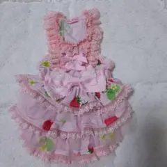 新品未使用犬服myknittロイヤルマイニットピンク ドット チュール