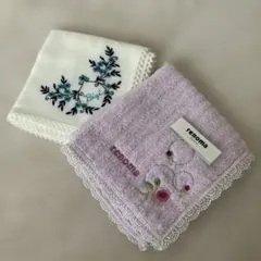 renoma 刺繍入りタオルハンカチ BIGI刺繍入りガーゼハンカチ セット