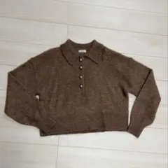 LOWRYS FARM 襟付きニット　ブラウンのサムネイル