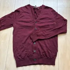 【ユニクロ】　制服　Vネック カーディガン　レッド　S