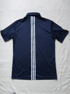 adidas 背面3本線　 ポロシャツ　Ｌ ネイビーのサムネイル