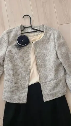 グレー系ノーカラーセレモニースーツ