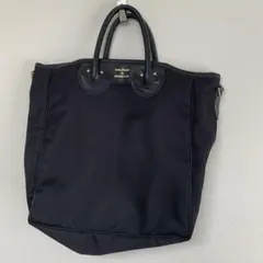 【YOUNG&OLSEN 】黒 ナイロン レザー トートバッグ　ブラック