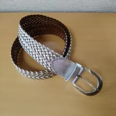 シルバー 編み込みベルト