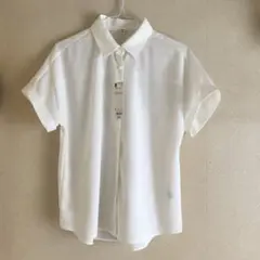 GU ドレープシャツ　ホワイト 半袖シャツ Sサイズ