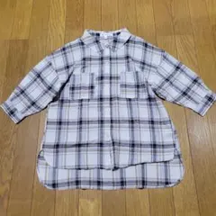 GLOBAL WORK　キッズ　リネンCPOシャツ7分袖　140cm