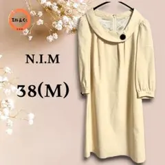 レディース　クラシカルデザインワンピース　クリーム色系　38(M)