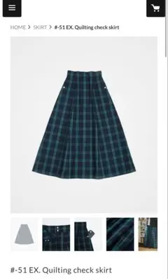 Unfolk #-51 EX. Quilting check skirt