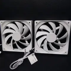 120mm ホワイト PCファン 9枚羽根 3ピン 【2つセット売り】
