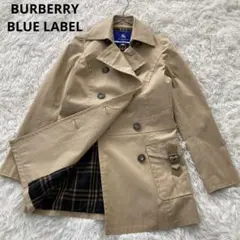 バーバリーブルーレーベル トレンチコート 38 レザーベルト ノバチェック
