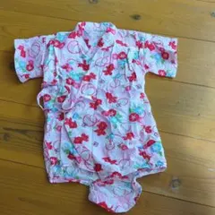 花柄ピンク甚平 70cm 綿100%