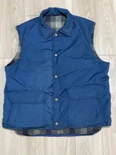 Wool richネイビー ノースリーブベスト made in USA