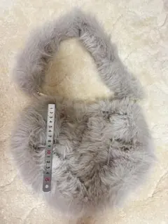 グレー ファー ハンドバッグ 約15cm