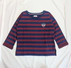 【TOMMY HILFIGER DENIM】00sハートロゴ刺繍ボーダーロンT