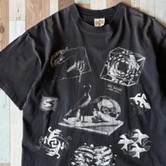 【極上品!!】90s M.C.ESCHER プリントTシャツ XL 黒 USA製