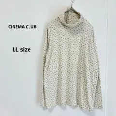 CINEMA CLUB ハイネックカットソー　LL 小花柄　長袖　アイボリー
