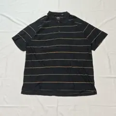 00s IZOD GOLF ボーダー ポロシャツ ブラック L レトロ 古着