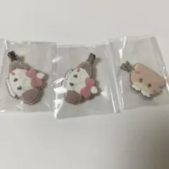 mikko characters フロッキーヘアクリップ スフレ ラテ 3個