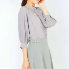 anysis 洗えるカッセンデシンギャザー8分袖 ブラウス