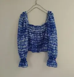ザラ※ZARA 長袖 シアー ブラウス XS シャーリング シフォン※新品※のサムネイル