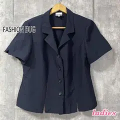FASHION BUG テーラードジャケット 半袖 肩パッド スリット 3L相当