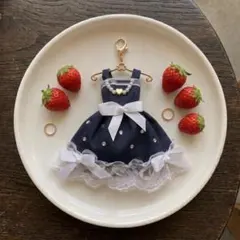 【再販】　リカちゃんの服 ドール服 ワンピース ネイビー　22cm ジェニー