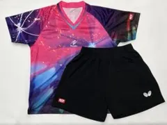 公式卓球ユニフォーム上下セット MサイズNittakuスカイスター/バタフライ