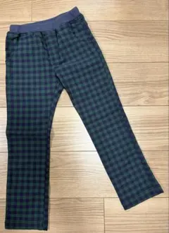 3can4on チェック柄 ロングパンツ グリーン ネイビー 120のサムネイル