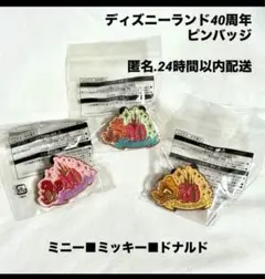 ディズニーランド40周年/ジャングルカーニバルバッチ/ミッキー/ミニー/ドナルド