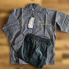 【未使用品】Paradiso レインウェアネイビー/ホワイトチェック　LL