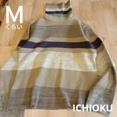 タートルネック ボーダー ニット