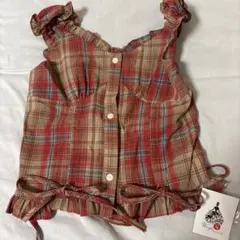 夏服　 チェック柄 ノースリーブシャツ Sサイズ