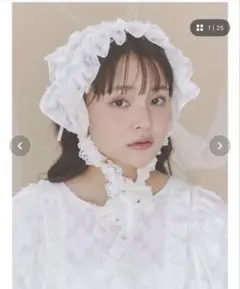 しまむら 愛野えり マノンローズ パフスリーブレースプルオーバー 生成 