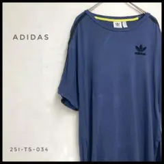 adidas originals クロップド丈　ロゴ　半袖Tシャツ くすみブルー